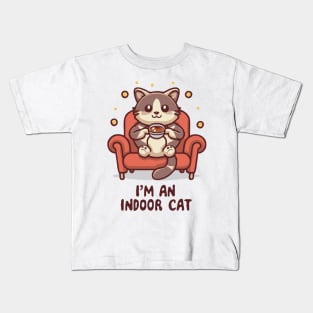 I'm An Indoor Cat. Funny Cats Kids T-Shirt